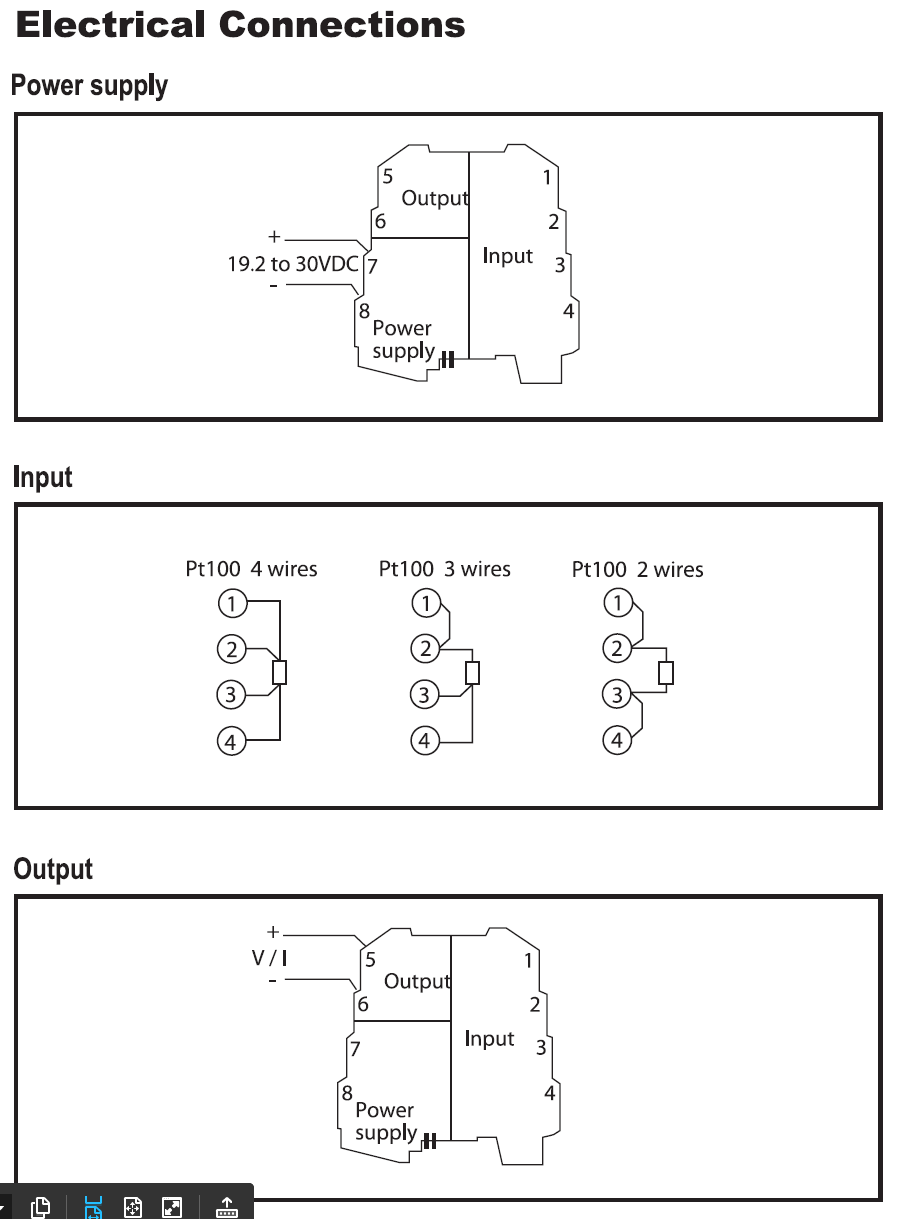 Pt100-to-DC Current/Voltage Converter
