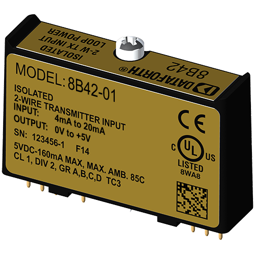 8B42-01: Current Input Module with 2-Wire Transmitter Power Supply