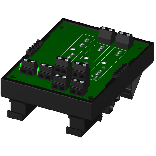 2-channel backpanel w/o cold junction compensation sensor, with DIN rail mounting option
