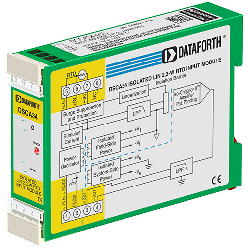 DSCA34-01C: Linearized 2- or 3-Wire RTD Input Signal Conditioner