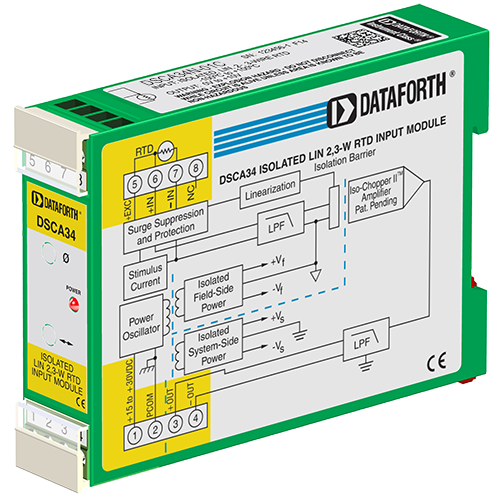 DSCA34N-01C: Linearized 2- or 3-Wire RTD Input Signal Conditioner