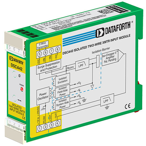 DSCA42-01: Current Input Signal Conditioner with 2-Wire Transmitter Power Supply
