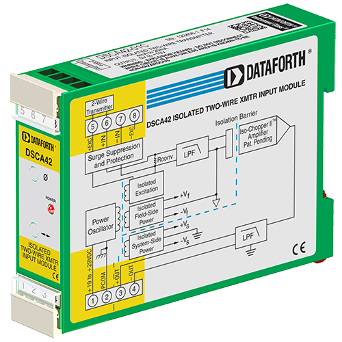DSCA42-01C: Current Input Signal Conditioner with 2-Wire Transmitter Power Supply