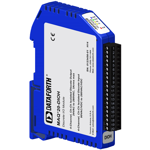 MAQ20-DIOH: Digital Input/Output Module;  90 to 280V In, 24 to 280V Out, 4-ch In, 4-ch Out