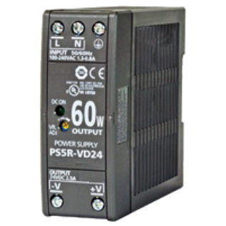 PWR-PS5R60W: Power Supply, DIN Rail Mount, 85-264 VAC 47-63 Hz In, 24 VDC 2.5 A Out