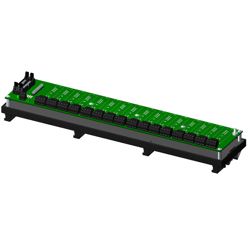 Non-multiplexed, 16 channel backpanel with DIN rail mounting option