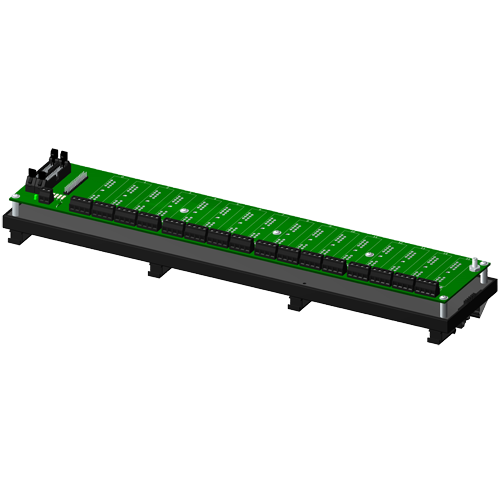 Non-multiplexed, 16 channel backpanel, no CJC, with DIN rail mounting option