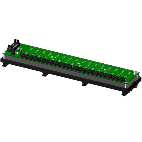 Multiplexed, 16 channel backpanel, no CJC, with DIN rail mounting option, for SCM5B modules