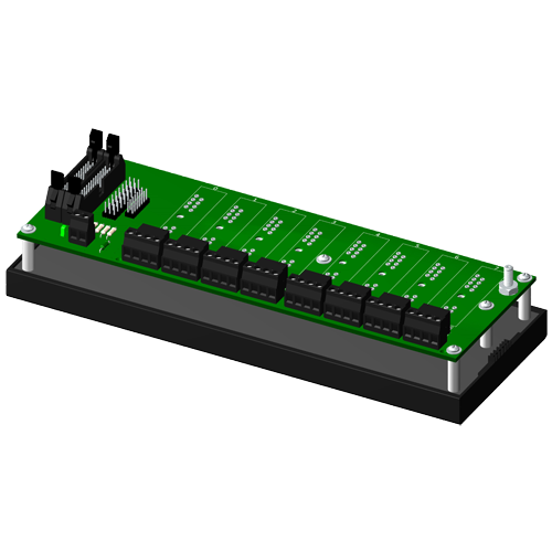 Non-multiplexed, 8 channel backpanel with DIN rail mounting option, for SCM5B modules