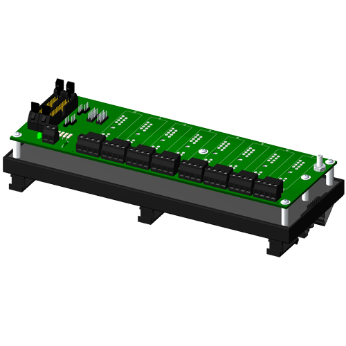 Multiplexed, 8 channel backpanel with DIN rail mounting option, for SCM5B modules