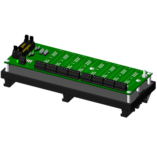Multiplexed, 8 channel backpanel, no CJC, with DIN rail mounting option, for SCM5B modules