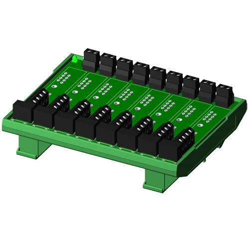 Non-multiplexed, 8 channel backpanel with DIN rail mounting option, for SCM5B modules