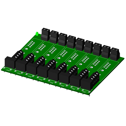Non-multiplexed, 8 channel backpanel, for SCM5B modules
